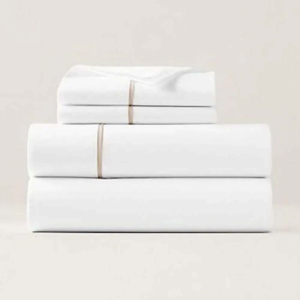 Ralph Lauren Palmer Pale Flannel King Flat Sheet